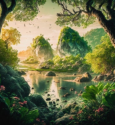 Papier peint jungle panoramique